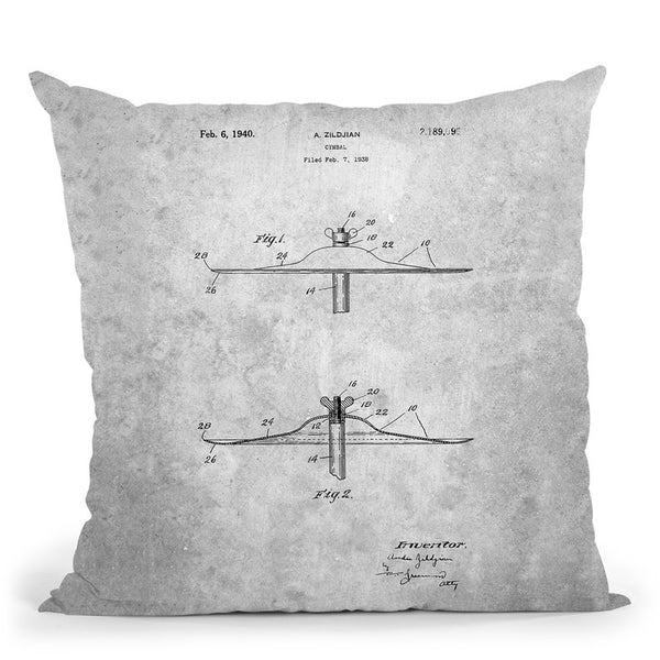 Cymbal Blueprint I Throw Pillow By Cole Borders - All About Vibe
