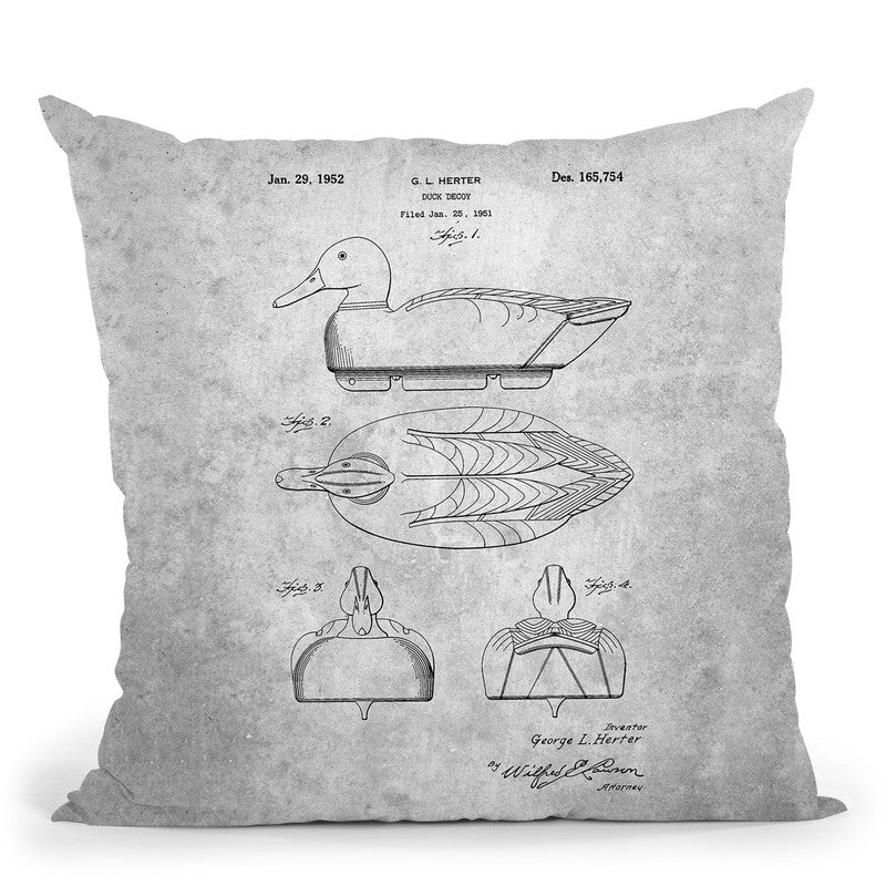 Duck Decoy Blue Print Throw Pillow By Cole Borders - All About Vibe