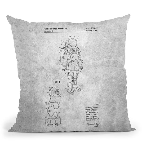 Space Suit Blueprint Throw Pillow By Cole Borders - All About Vibe