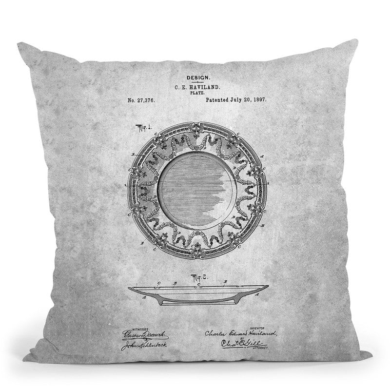 Plate Blueprint Throw Pillow By Cole Borders - All About Vibe