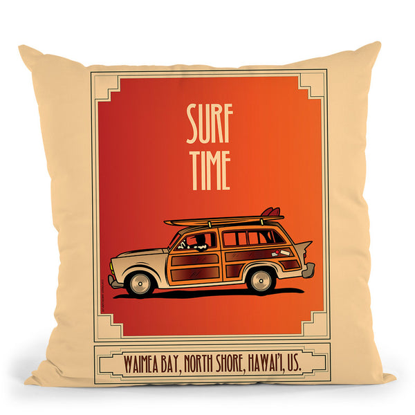 Surf Time Throw Pillow By American Flat - All About Vibe