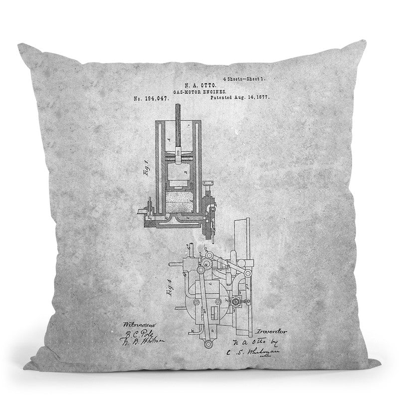 Engine Blueprint I Throw Pillow By Cole Borders - All About Vibe