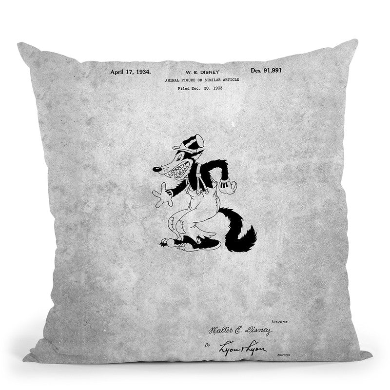 Cartoon Character Blueprint Throw Pillow By Cole Borders - All About Vibe