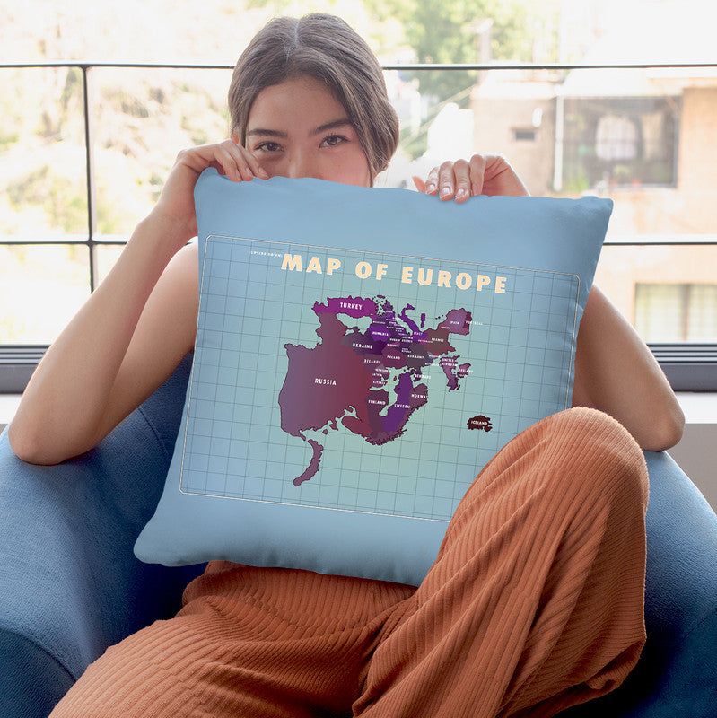 Upside Down Europe Throw Pillow By American Flat - All About Vibe