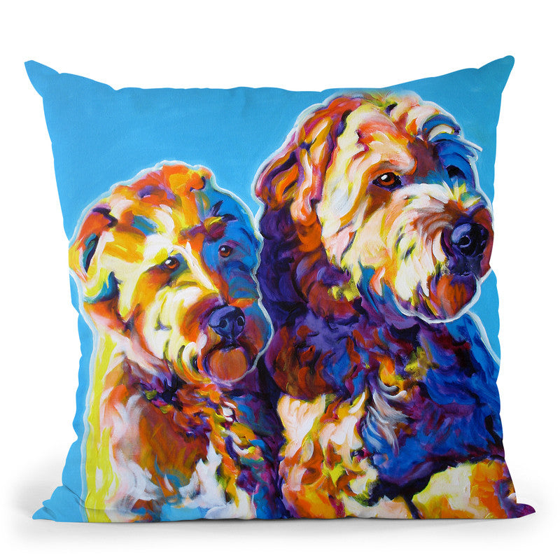 Max And Maggie Throw Pillow By Dawgart - All About Vibe