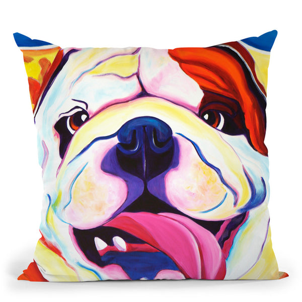 Bully Grin Throw Pillow By Dawgart - All About Vibe