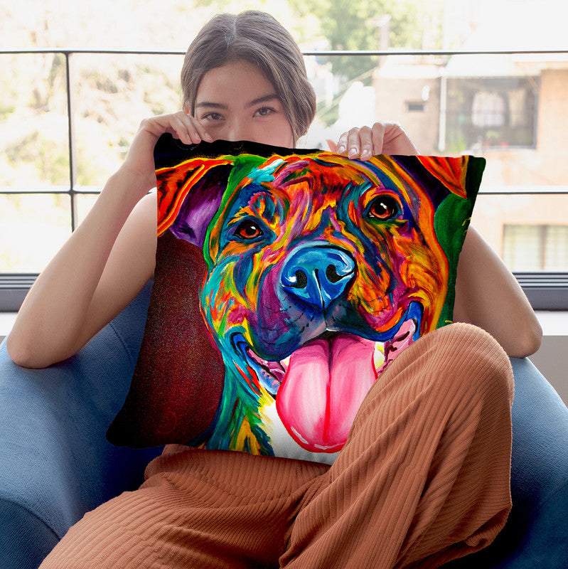 Smile Time Throw Pillow By Dawgart - All About Vibe