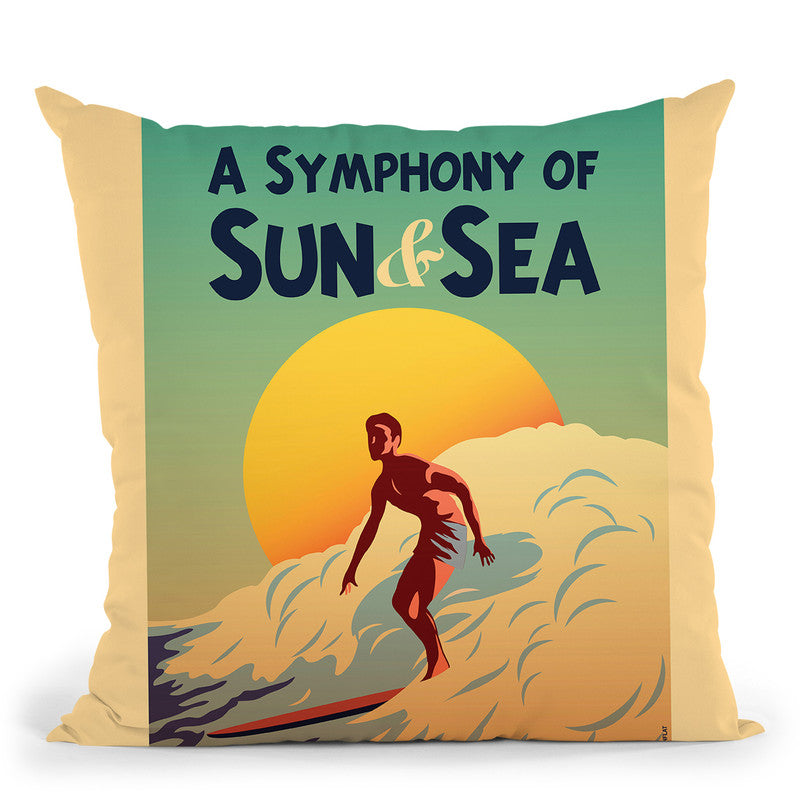 A Symphony Of Sun & Sea Throw Pillow By American Flat - All About Vibe