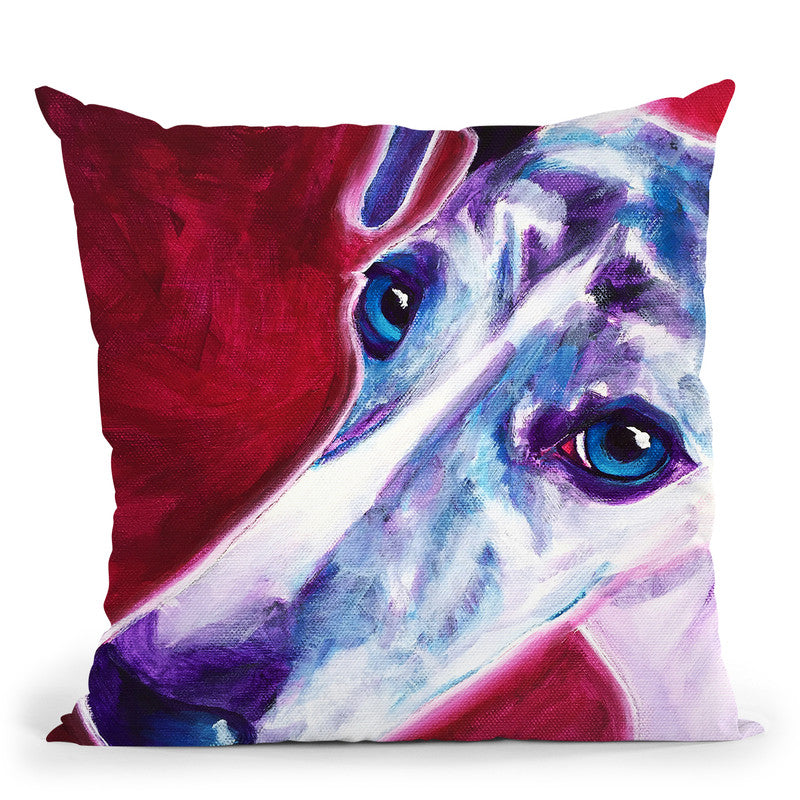 Greyhound - Myrtle Throw Pillow By Dawgart - All About Vibe