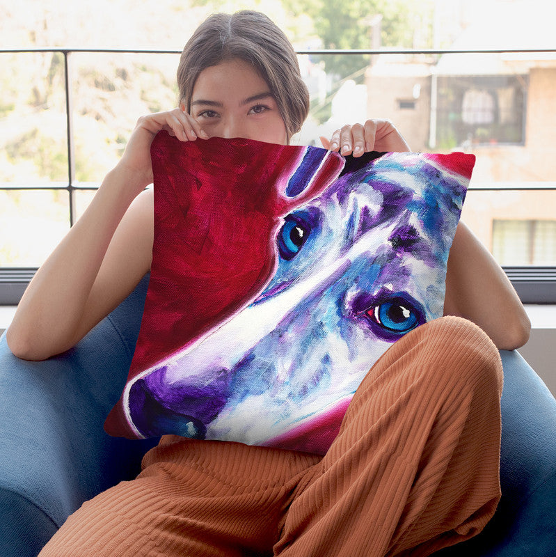 Greyhound - Myrtle Throw Pillow By Dawgart - All About Vibe