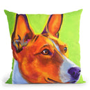 Basenji Burnt Orange Throw Pillow By Dawgart - All About Vibe