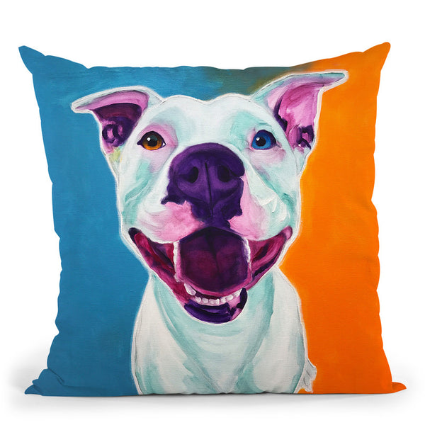 Pit Bull - Angel Throw Pillow By Dawgart - All About Vibe
