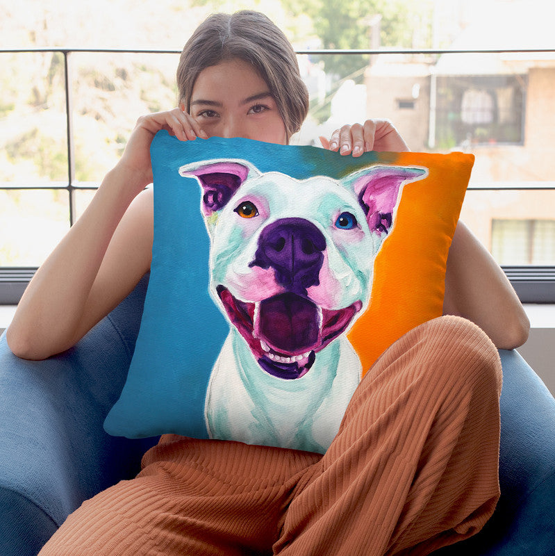 Pit Bull - Angel Throw Pillow By Dawgart - All About Vibe