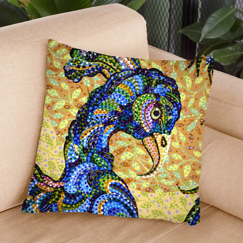 Peacockhead Throw Pillow By Erika Pochybova - All About Vibe