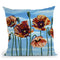 Poppies Throw Pillow By Erika Pochybova - All About Vibe