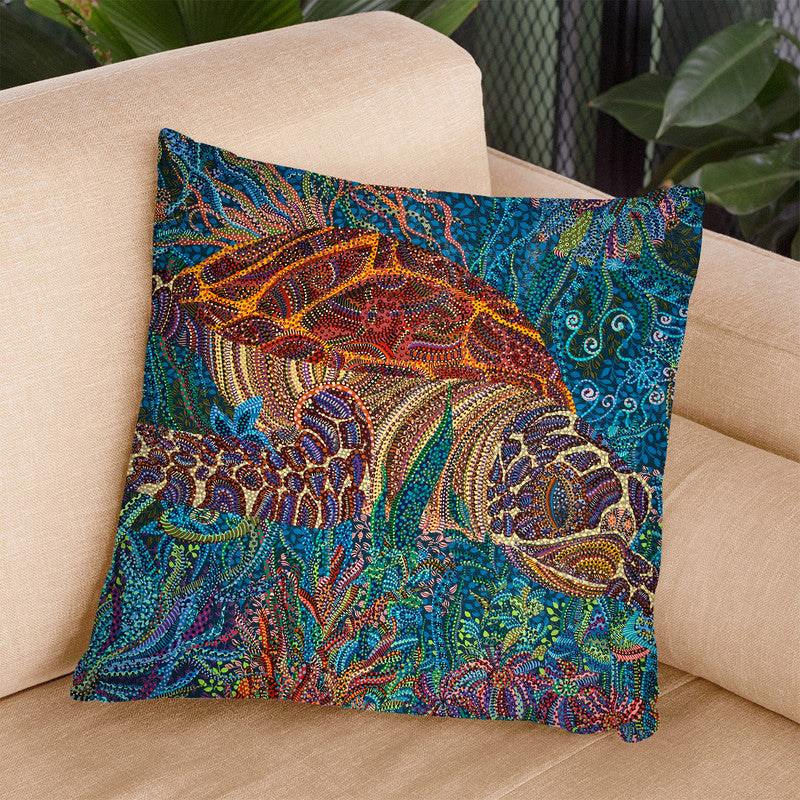 Turtle Throw Pillow By Erika Pochybova - All About Vibe