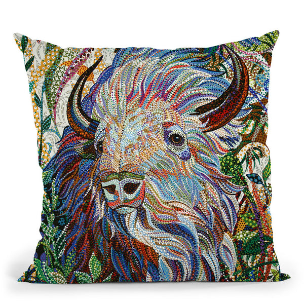 White Buffalo Throw Pillow By Erika Pochybova - All About Vibe