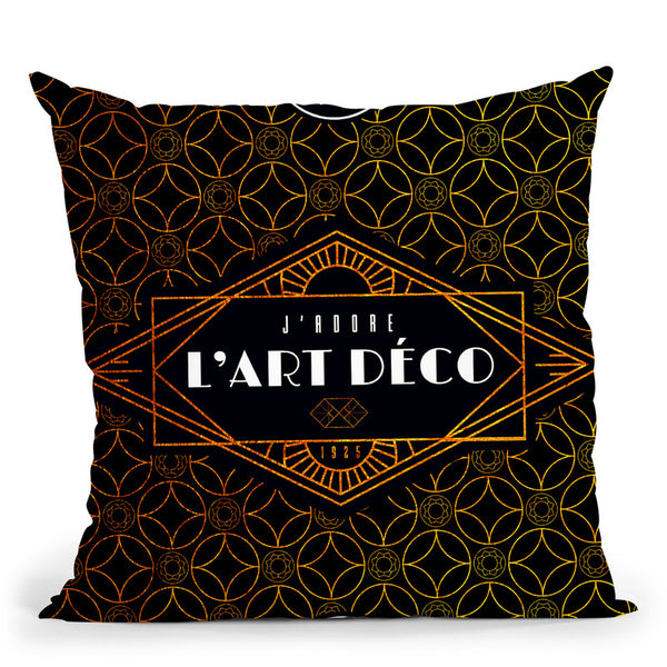 Fashion Art Deco Jadore Throw Pillow By Alexandre Venancio