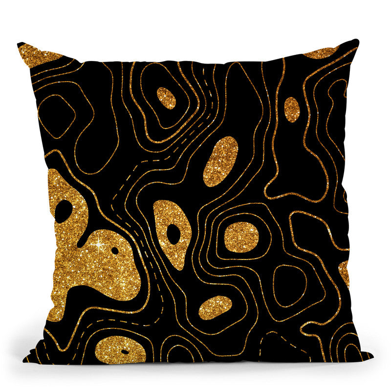 Fashion Golden Pattern Throw Pillow By Alexandre Venancio