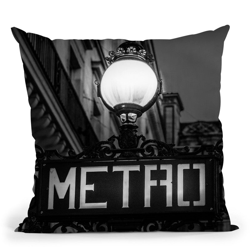 Paris In Black And White Composition Metro Throw Pillow By Alexandre Venancio