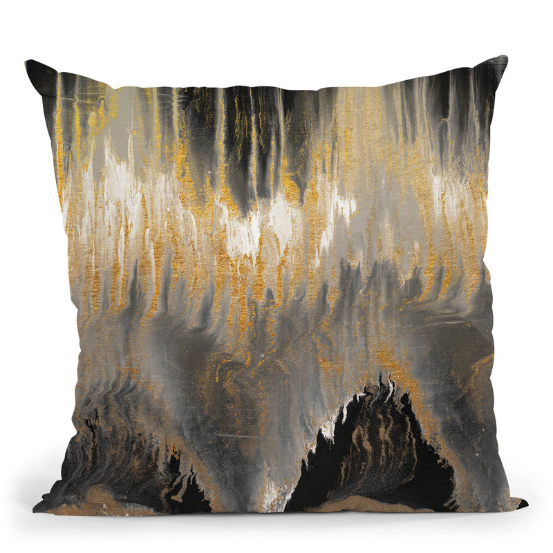 Chevron Revisited - Gold Throw Pillow By Blakely Bering