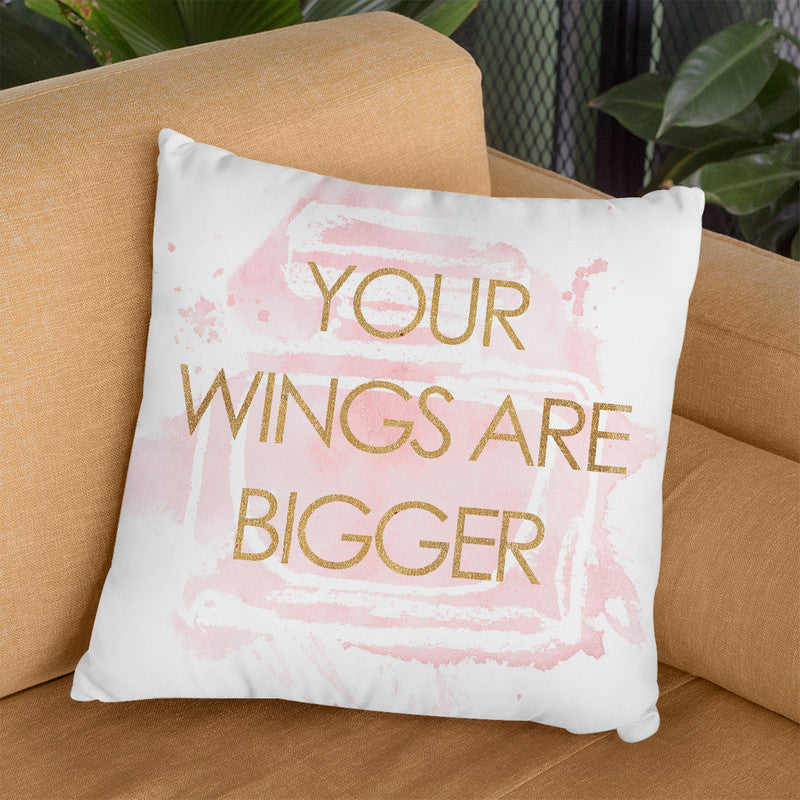 Your Wings Are Bigger Throw Pillow By Blakely Bering