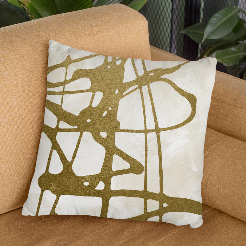 Gold & White 3 Throw Pillow By Blakely Bering