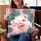 Baby Pig with Cactus in Pink Throw Pillow by Big Nose Work