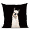 Llama in Black Throw Pillow by Big Nose Work