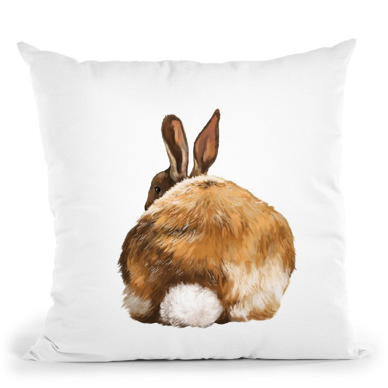 Rabbit Butt Throw Pillow by Big Nose Work