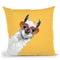 Retro Llama in Yellow Throw Pillow by Big Nose Work
