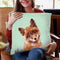 Baby Fox in Green Throw Pillow by Big Nose Work