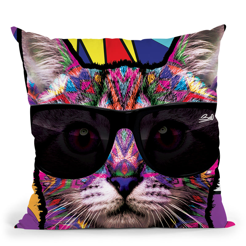 Animalstarz- Cat Throw Pillow By Baro Sarre