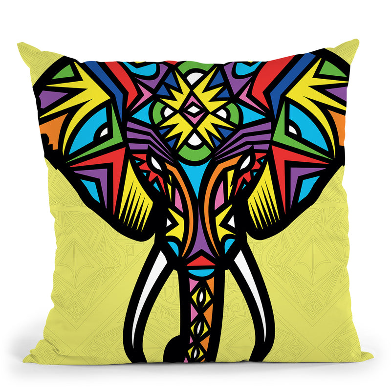 Elephant-Sauvage Throw Pillow By Baro Sarre