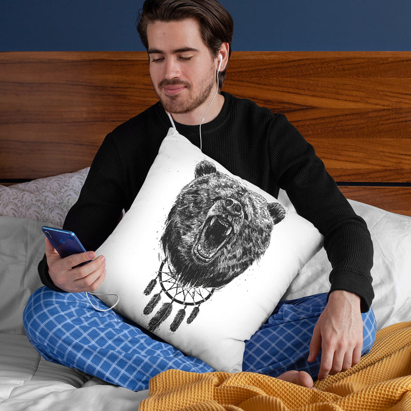 Don'T Wake The Bear Throw Pillow By Balazs Solti