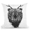 Angry Bear With Antlers Throw Pillow By Balazs Solti