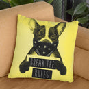 Rebel Dog Yellow Throw Pillow By Balazs Solti