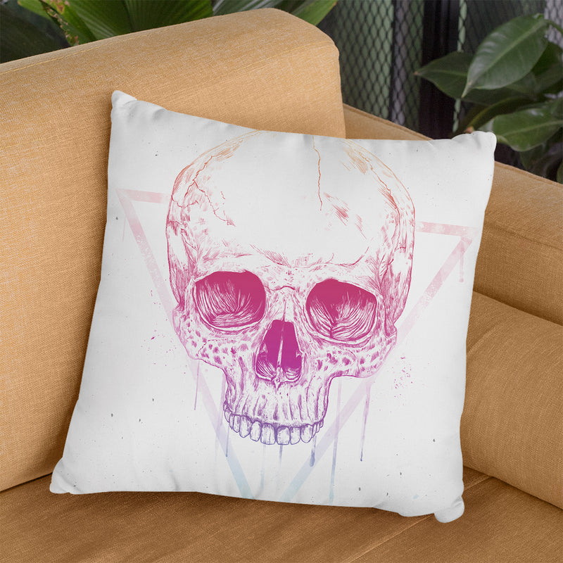 Skull In Triangle Throw Pillow By Balazs Solti