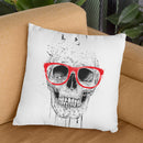 Skull With Red Glasses Throw Pillow By Balazs Solti