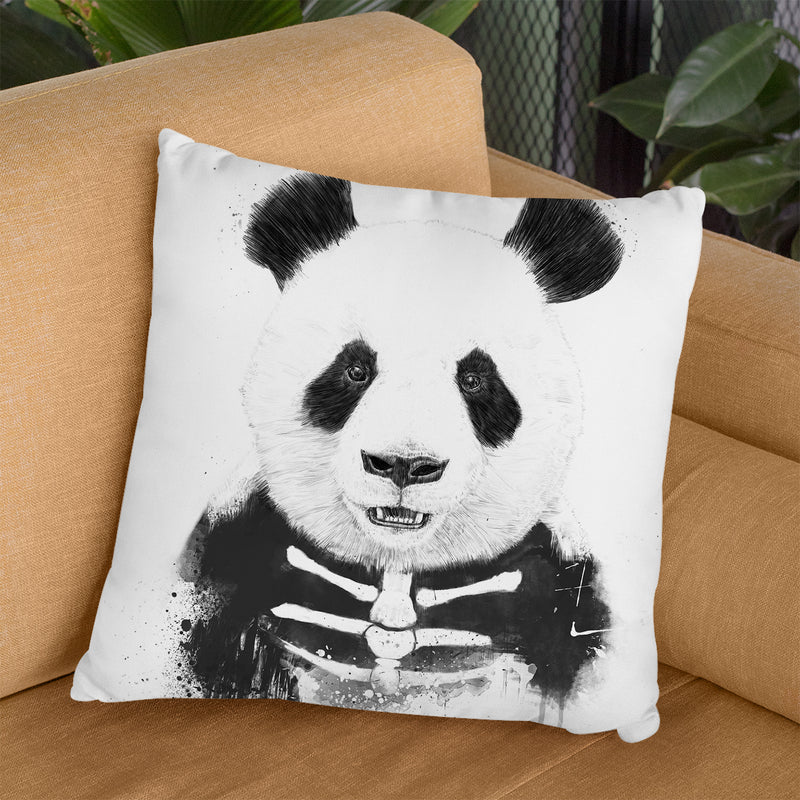 Zombie Panda Throw Pillow By Balazs Solti