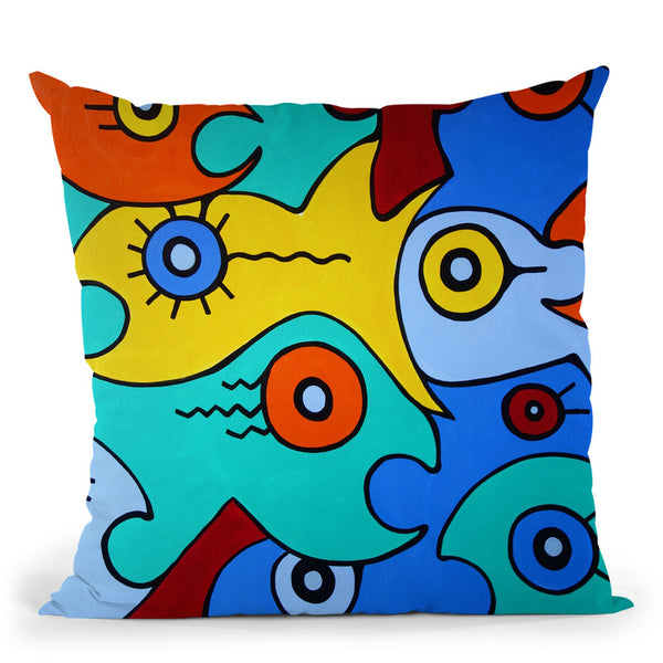 Big Fish Throw Pillow By Billy The Artist