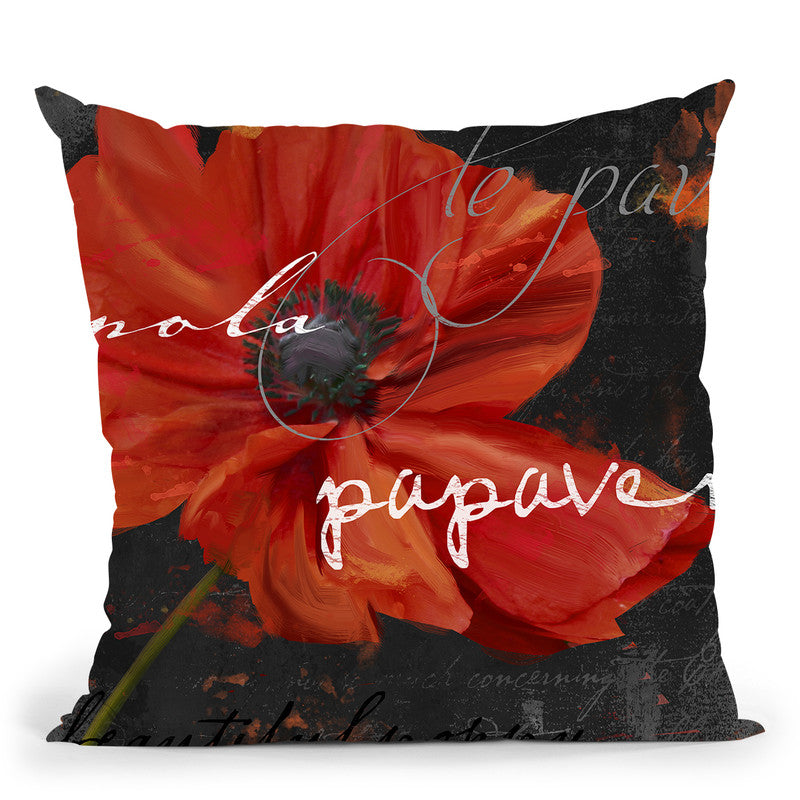 Le Pavot V Throw Pillow By Color Bakery