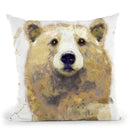 Golden Forest - Bear Throw Pillow By Color Bakery