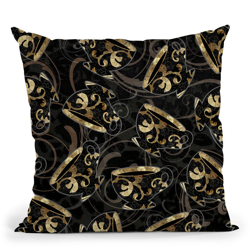 Cafe Noir Pattern V Throw Pillow By Color Bakery