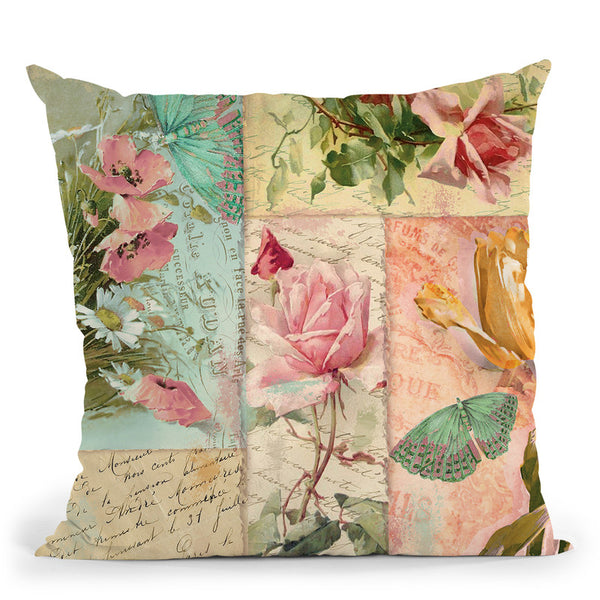 Belles Fleurs I Throw Pillow By Color Bakery