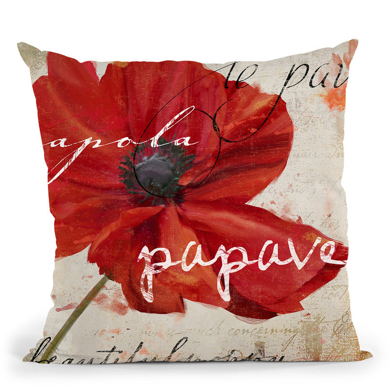 Le Pavot I Throw Pillow By Color Bakery