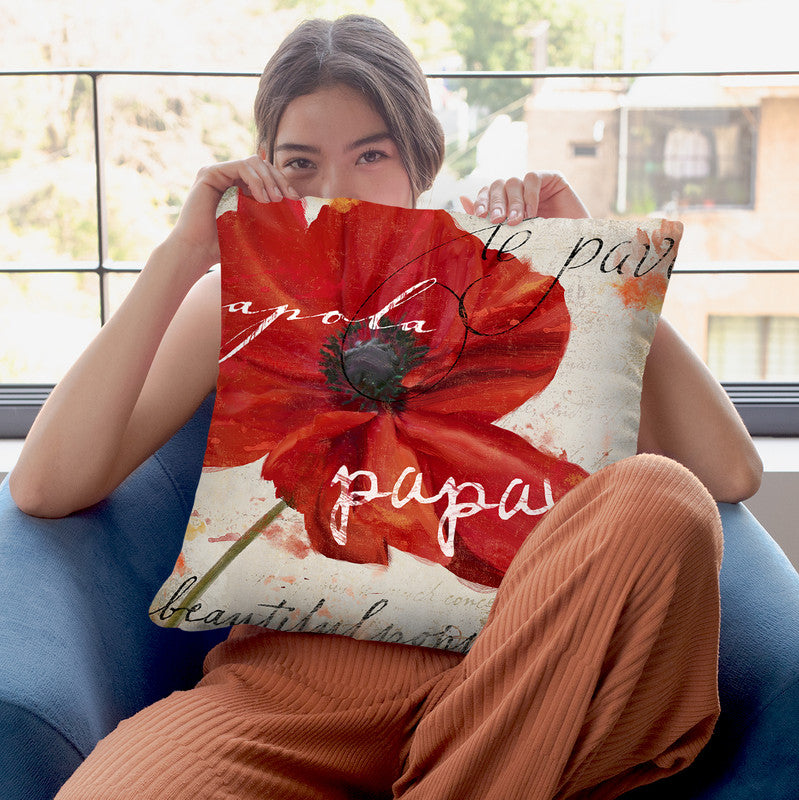 Le Pavot I Throw Pillow By Color Bakery