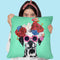 Flower Power Dalmatian Green Throw Pillow By Coco De Paris