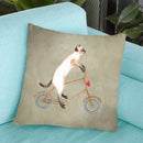 Cat On Bicycle Throw Pillow By Coco De Paris