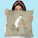 Cat On Bicycle Throw Pillow By Coco De Paris